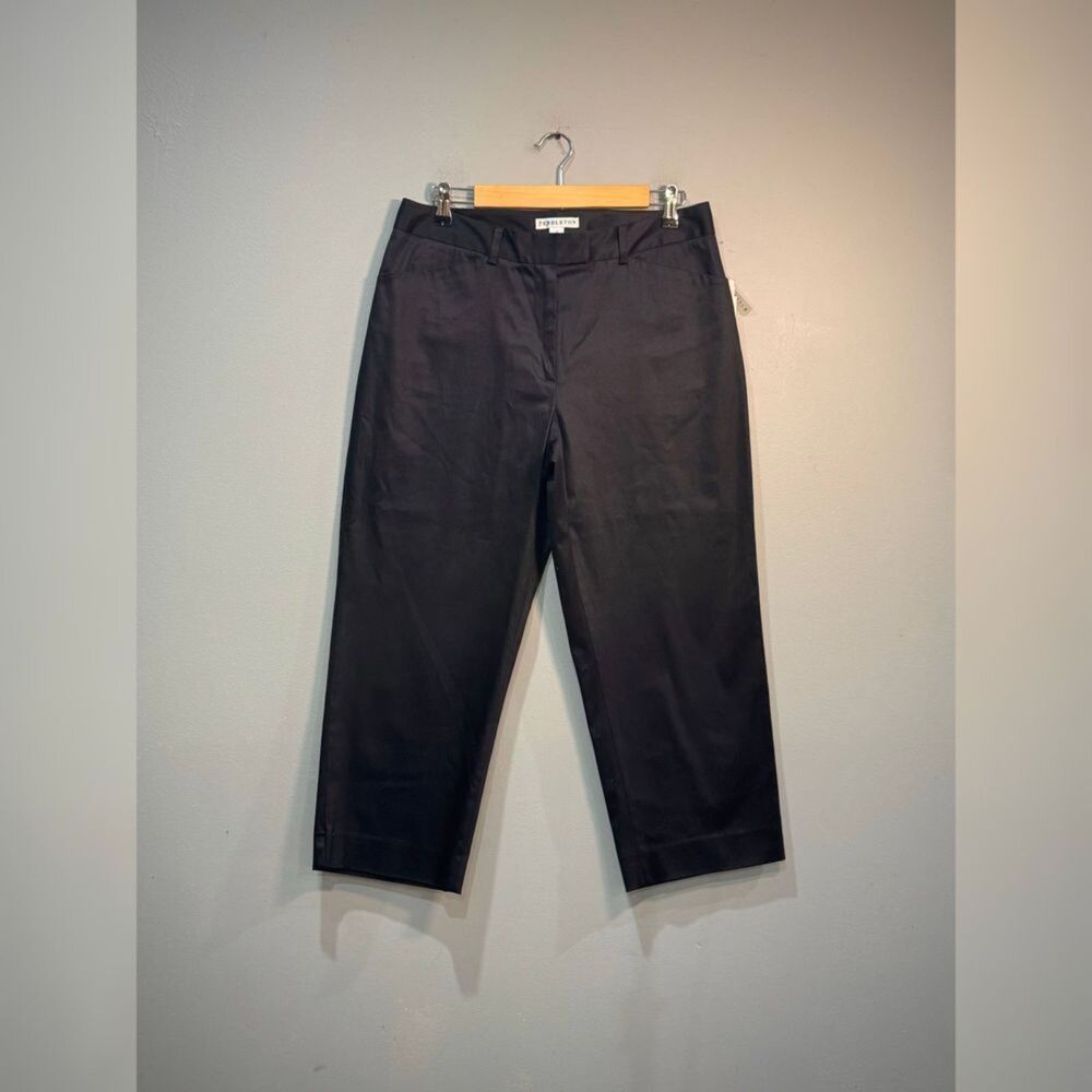 Black Pendleton Cropped Cotton Stretch Pants Size 12 EUC